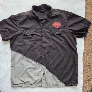 Harley Davidson black/grey short sleeve shirt 3XL XXXL Button Front